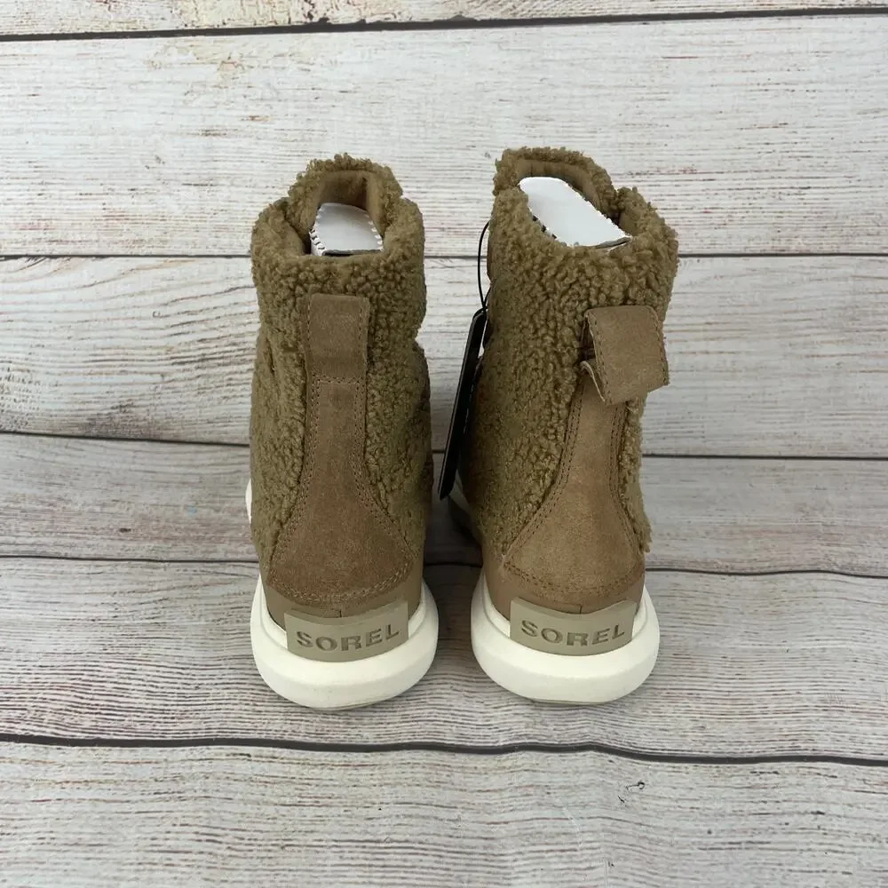 Sorel Explorer II Joan Cozy Womens Sz 6 Snow Boots Tan Fuzzy Delta Dawn